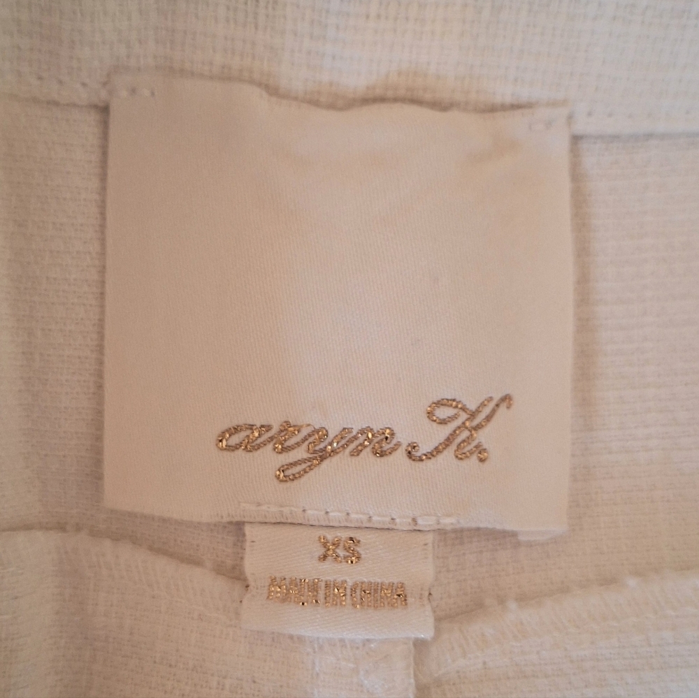 Aryn K white pleated textured cotton Melinda shorts XS *K - Picture 5 of 6